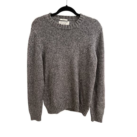 Abercrombie & Fitch Mens Muscle Fit Gray Knit Sweater Large 90s Old Money Prep - Picture 1 of 5